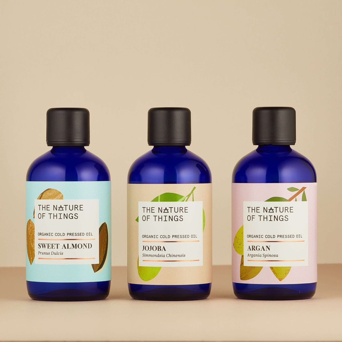 Almond, Argan, Jojoba - nourishing organic oils for body, face and hair scalp